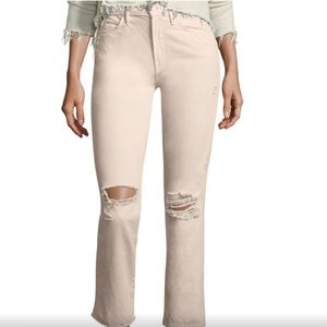 Mother peach tomcat chew denim